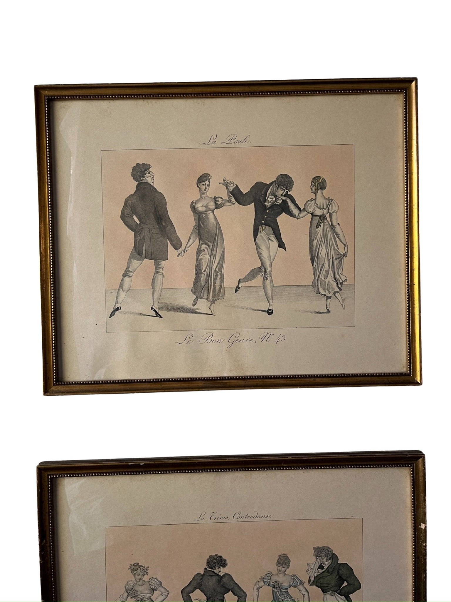 Pair of Vintage Regency Period Style Dancer Prints