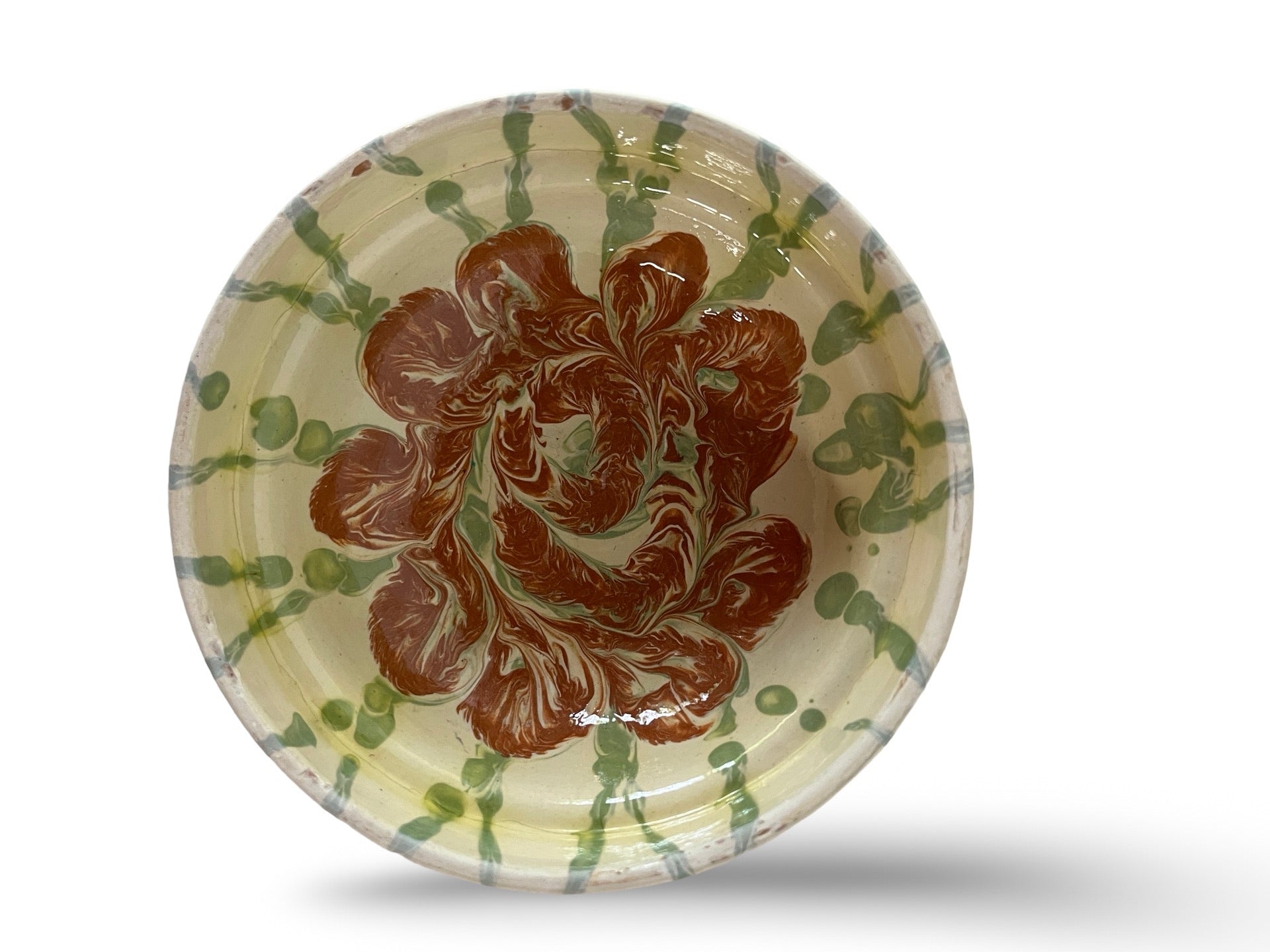 Set of Four Hand-Painted Pottery Bowls