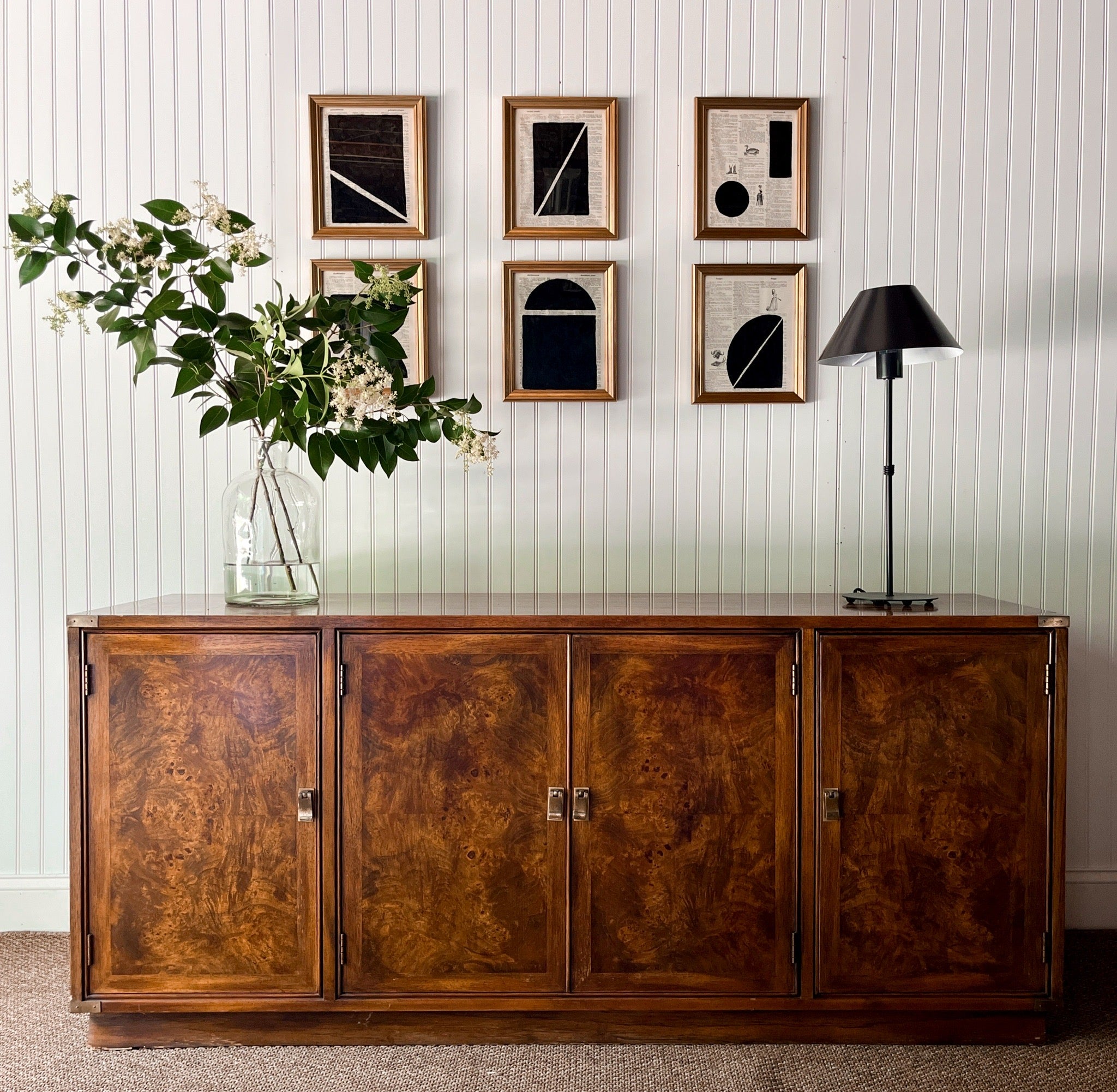 Vintage 1970's Burl Wood Buffet