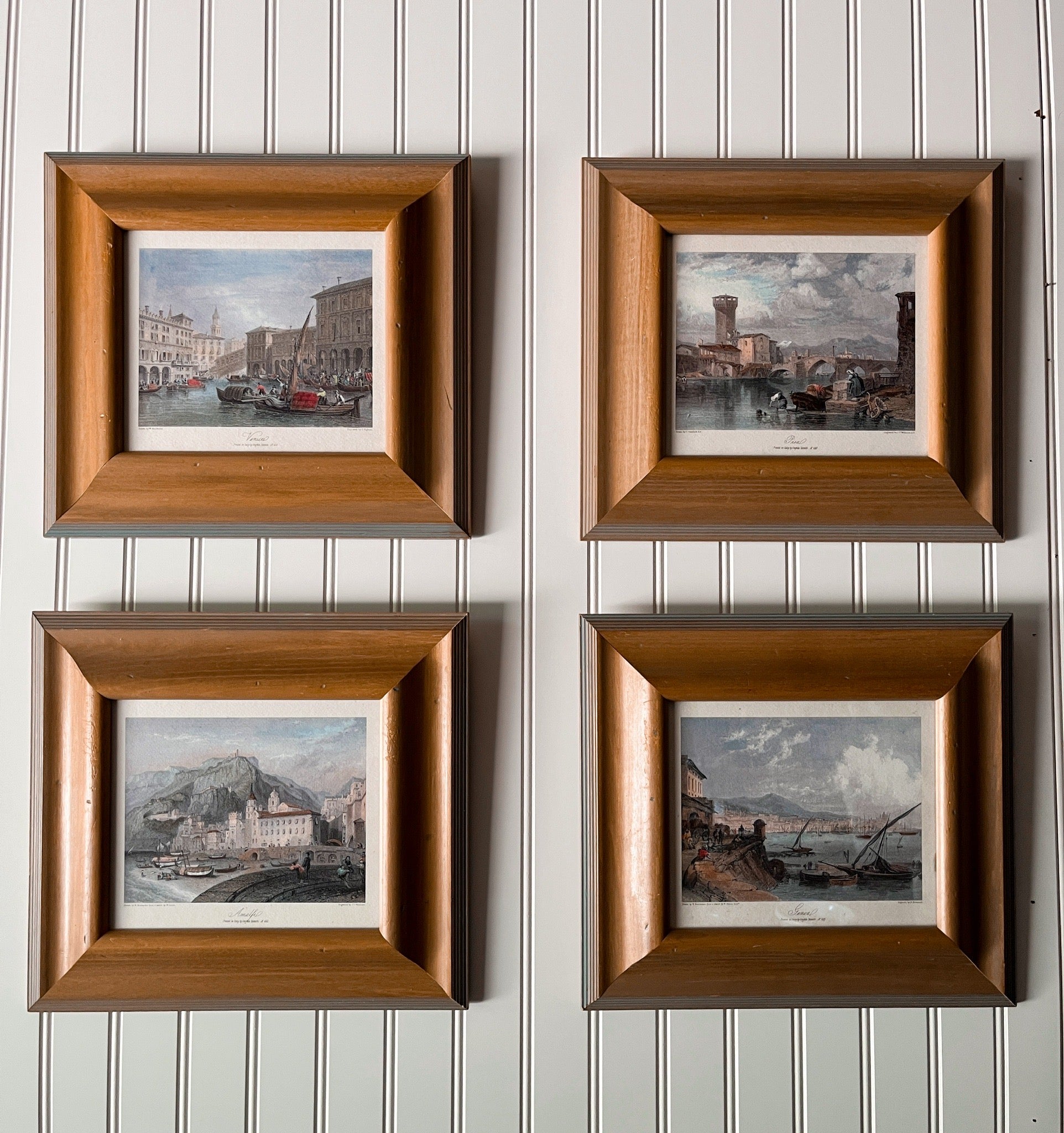 Vintage Set of Four Italian Cityscapes