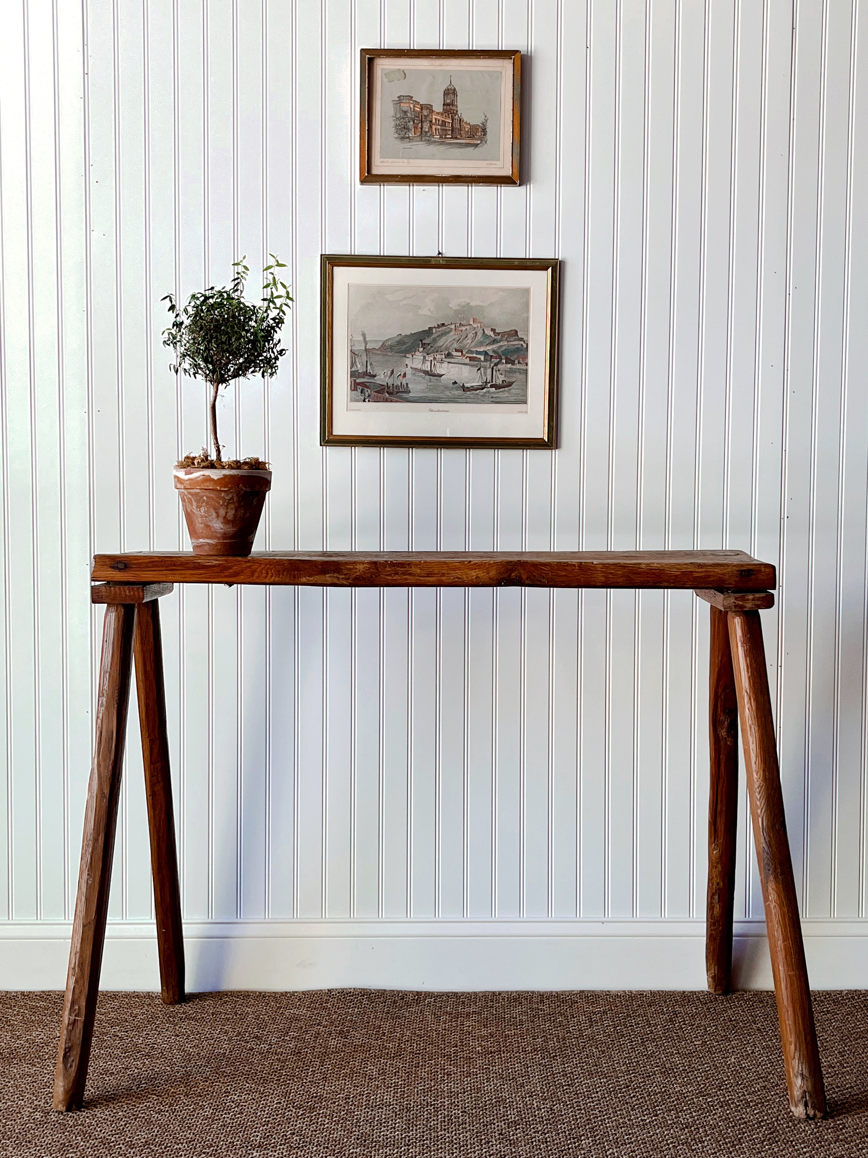 Antique Primitive Saw Horse Table