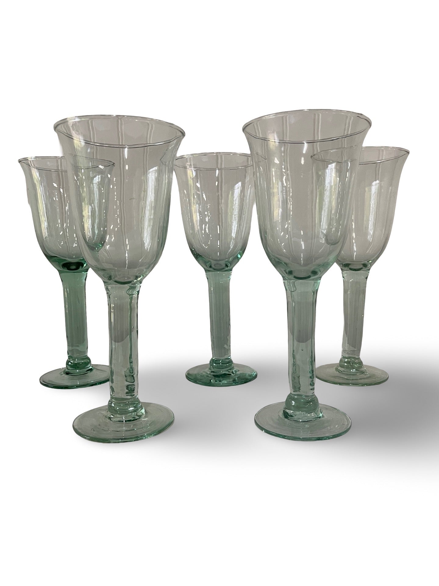 Set of 5 Hand-blown Wine Glasses