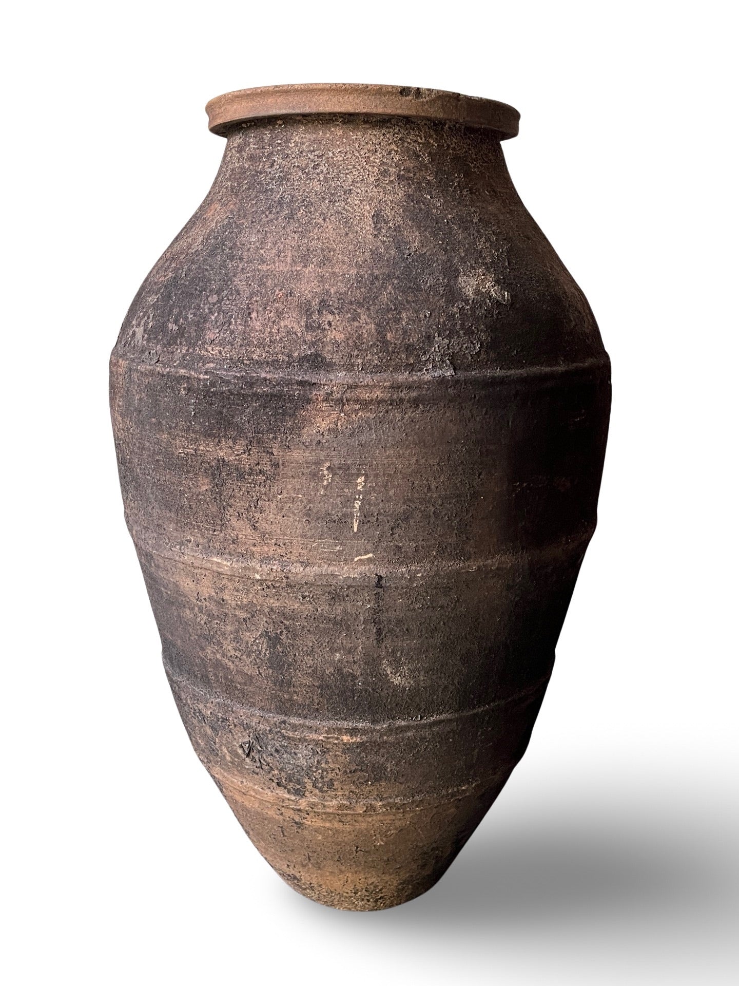 Large Terracotta Olive Jar-Dark Brown