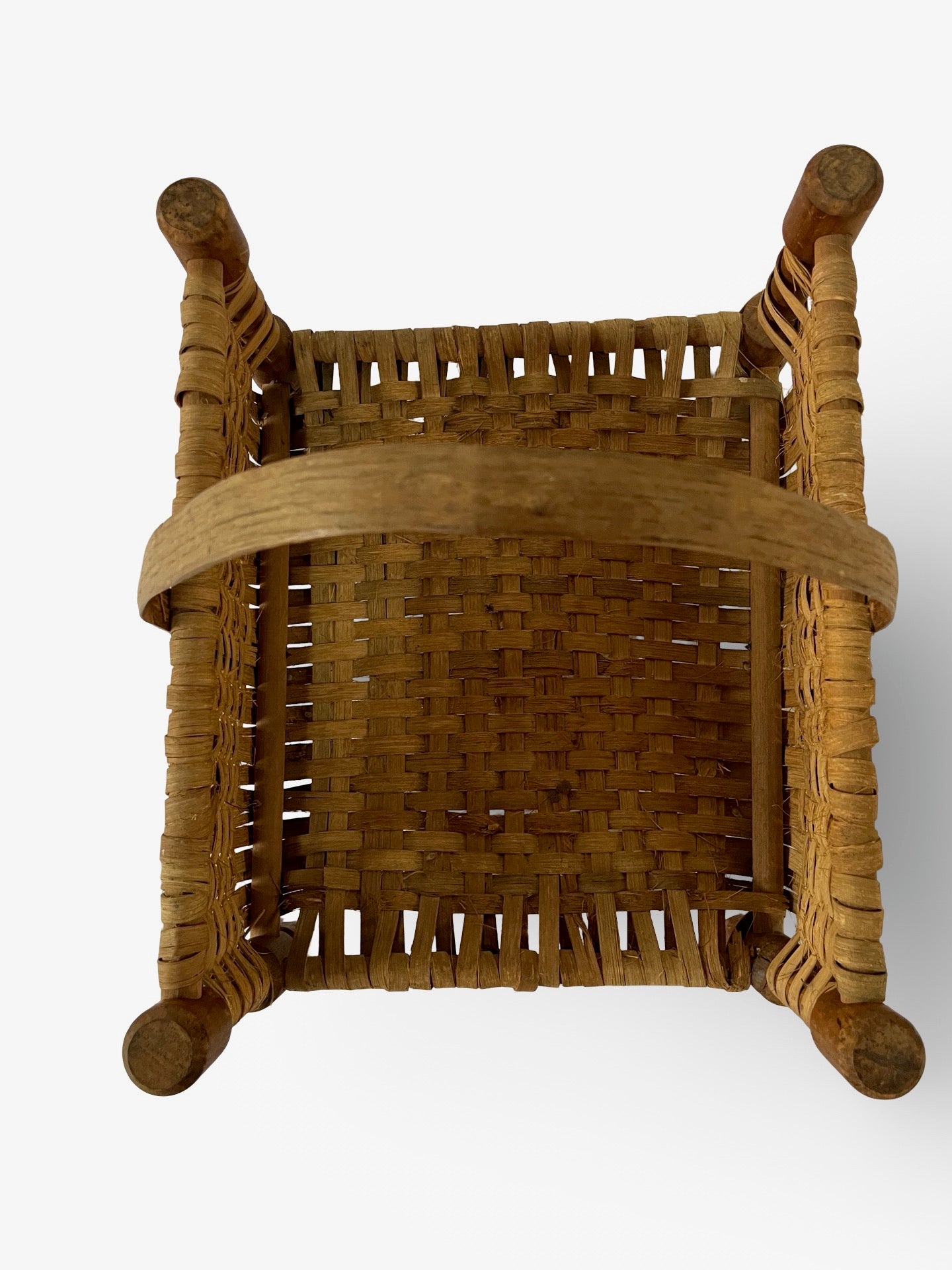 Antique Footed Basket Log Carrier