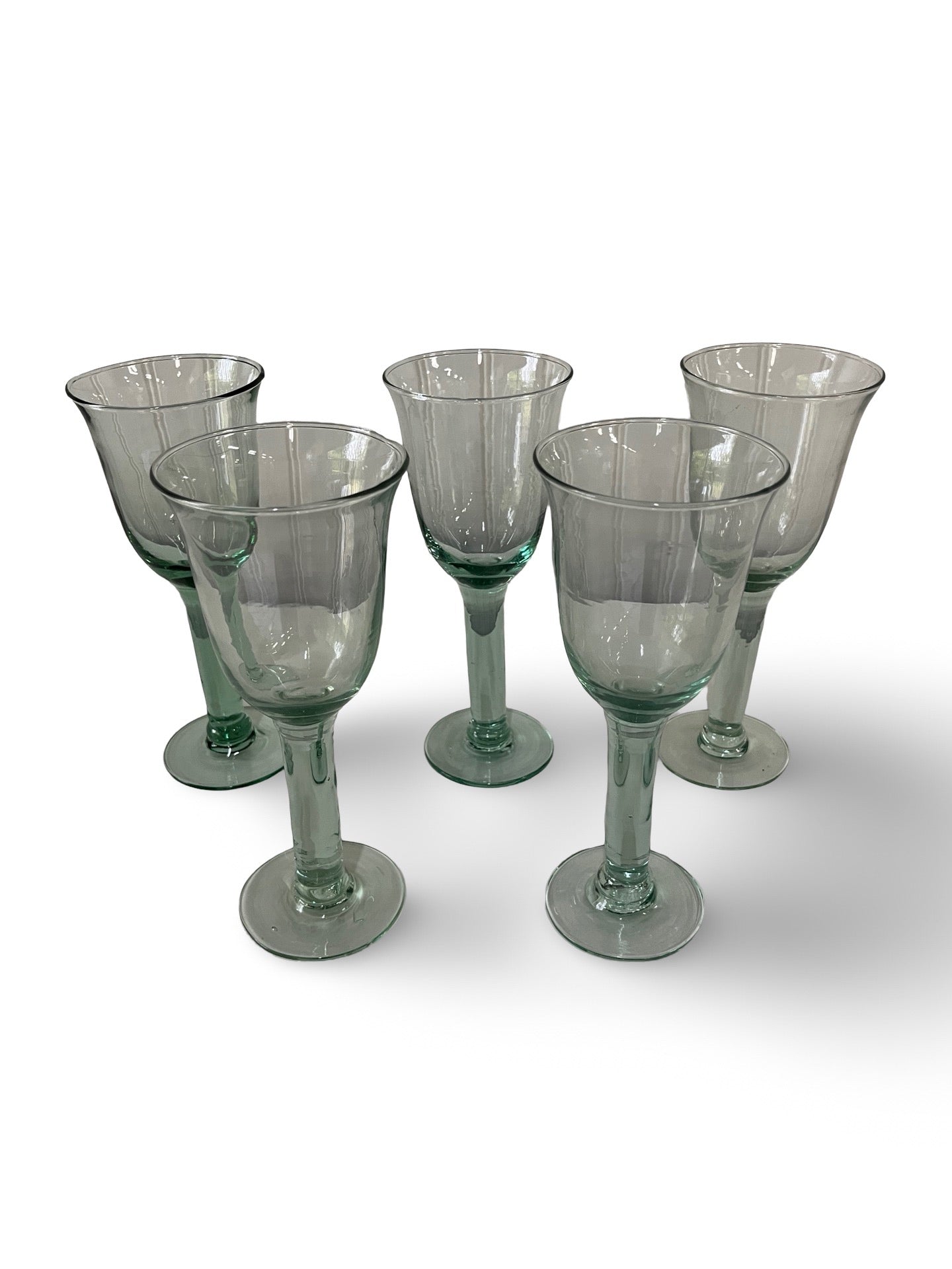 Set of 5 Hand-blown Wine Glasses