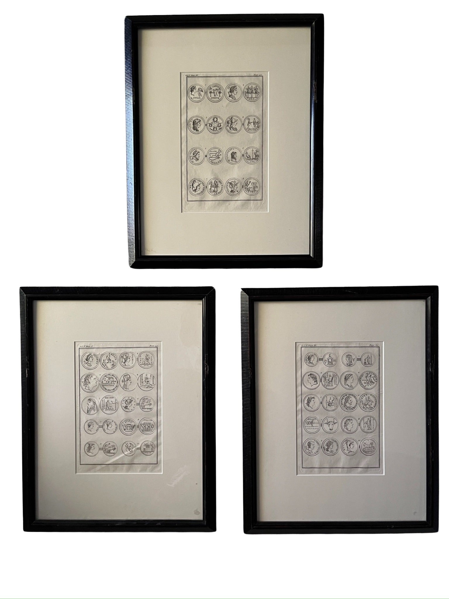 Set of 3 Framed Vintage Coin Prints