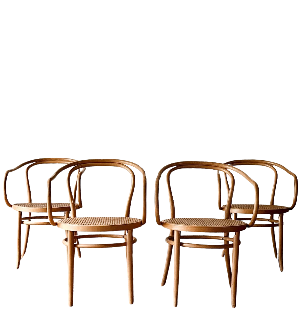 Set of Four Vintage No. 9 Thonet Armchairs