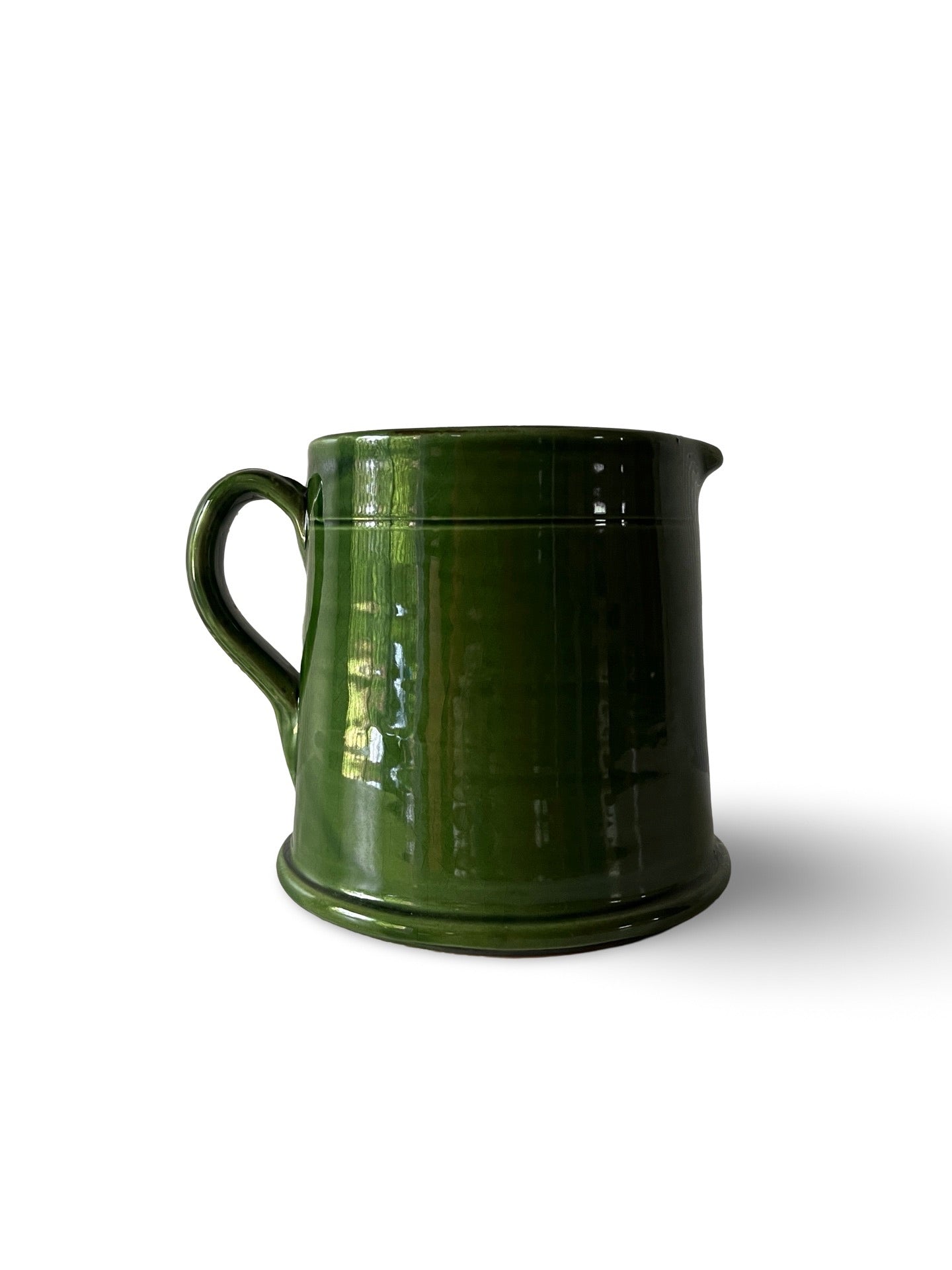 Large Green Pottery Pitcher