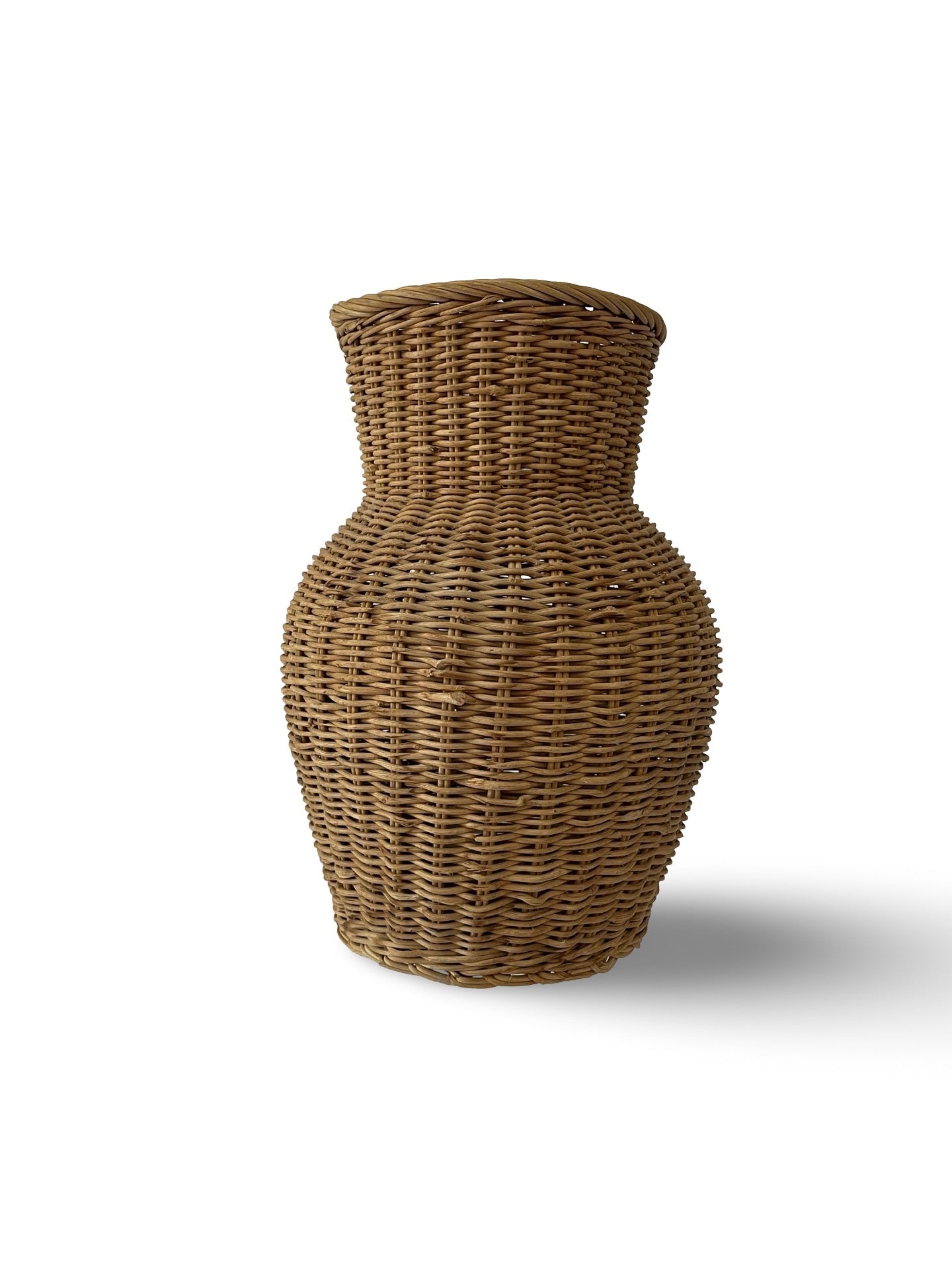 Large Vintage Wicker Urn