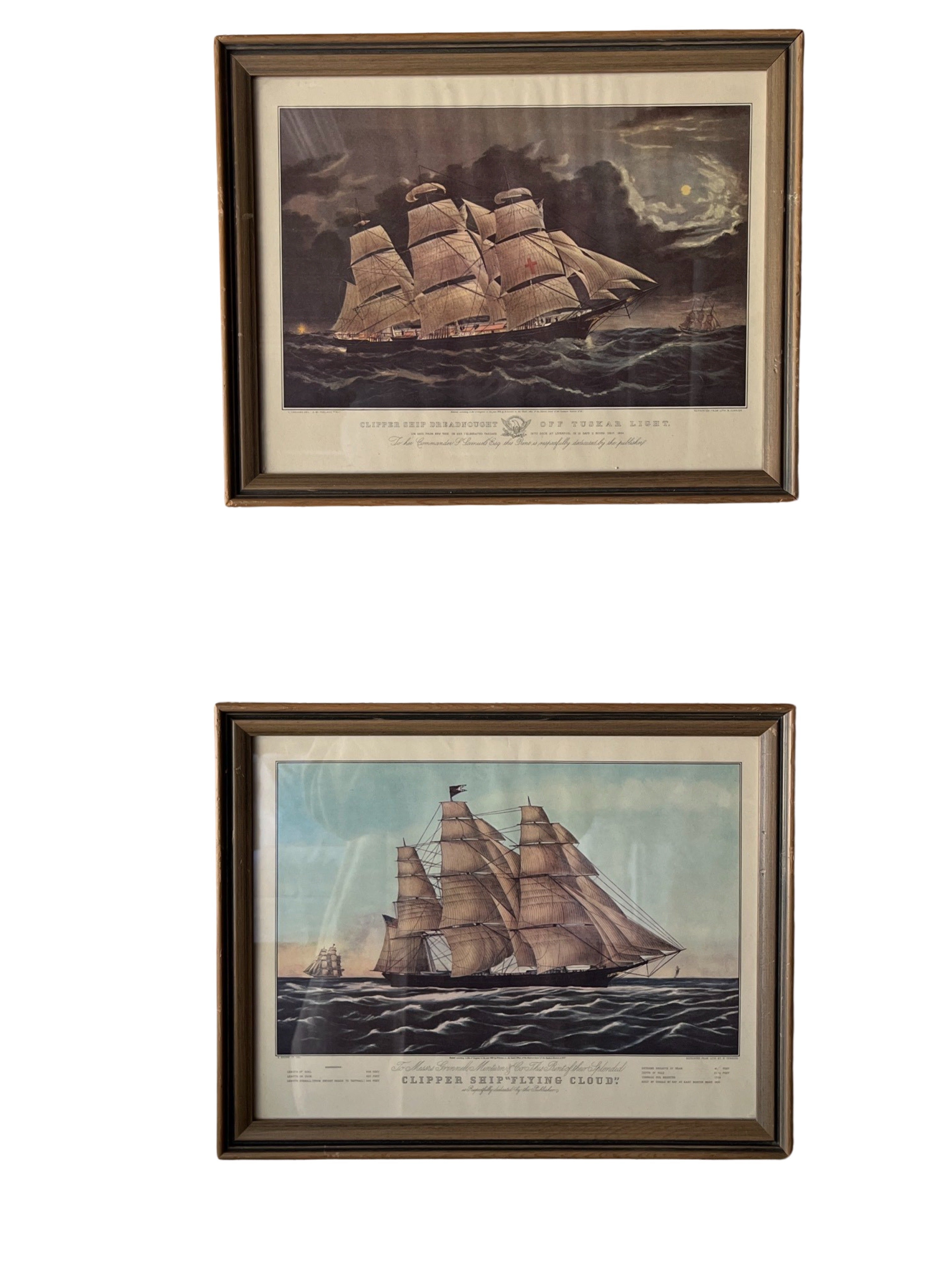 Pair of Antique Nautical Ship Prints