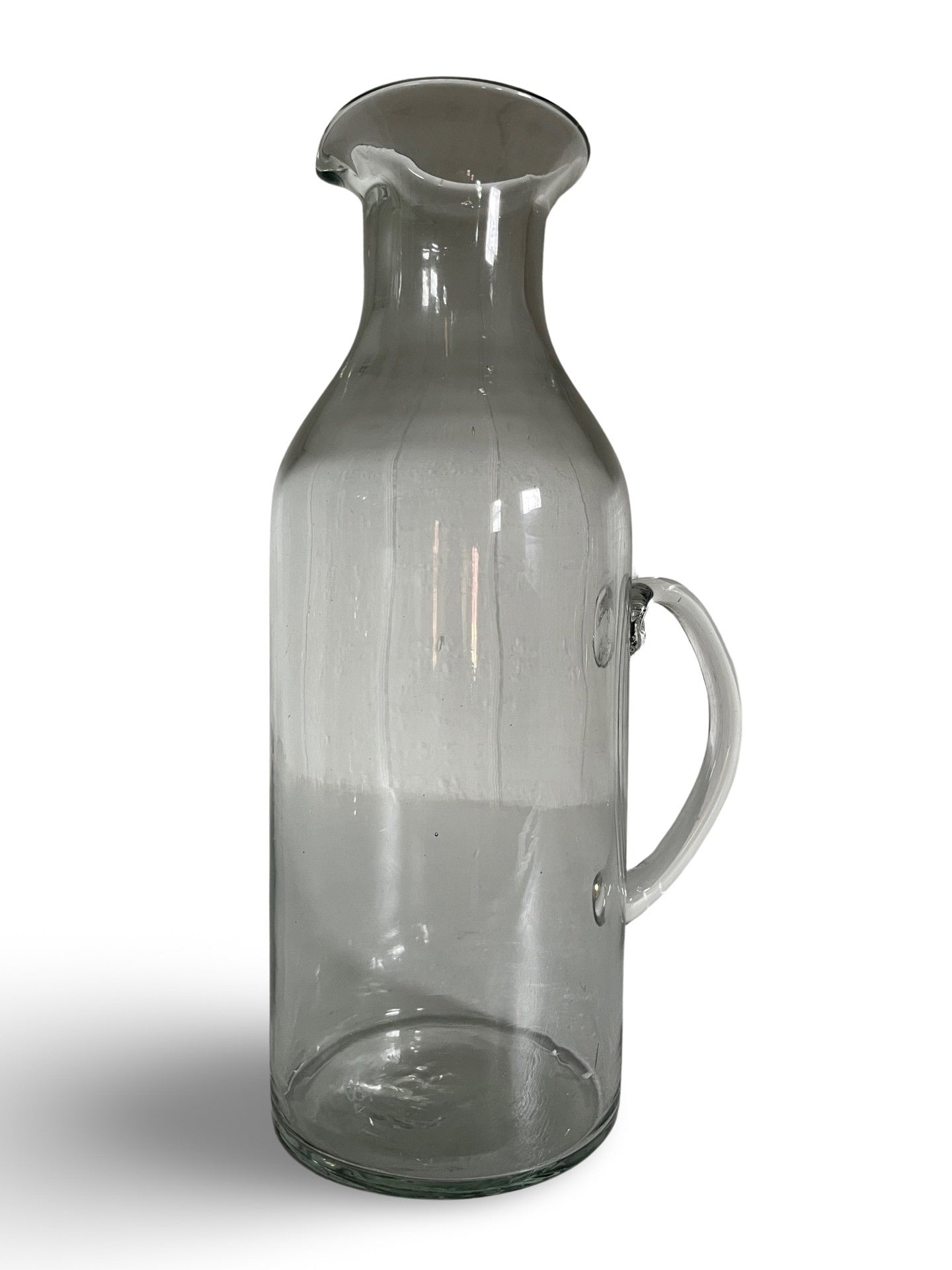 Heavy Handblown Glass Pitcher