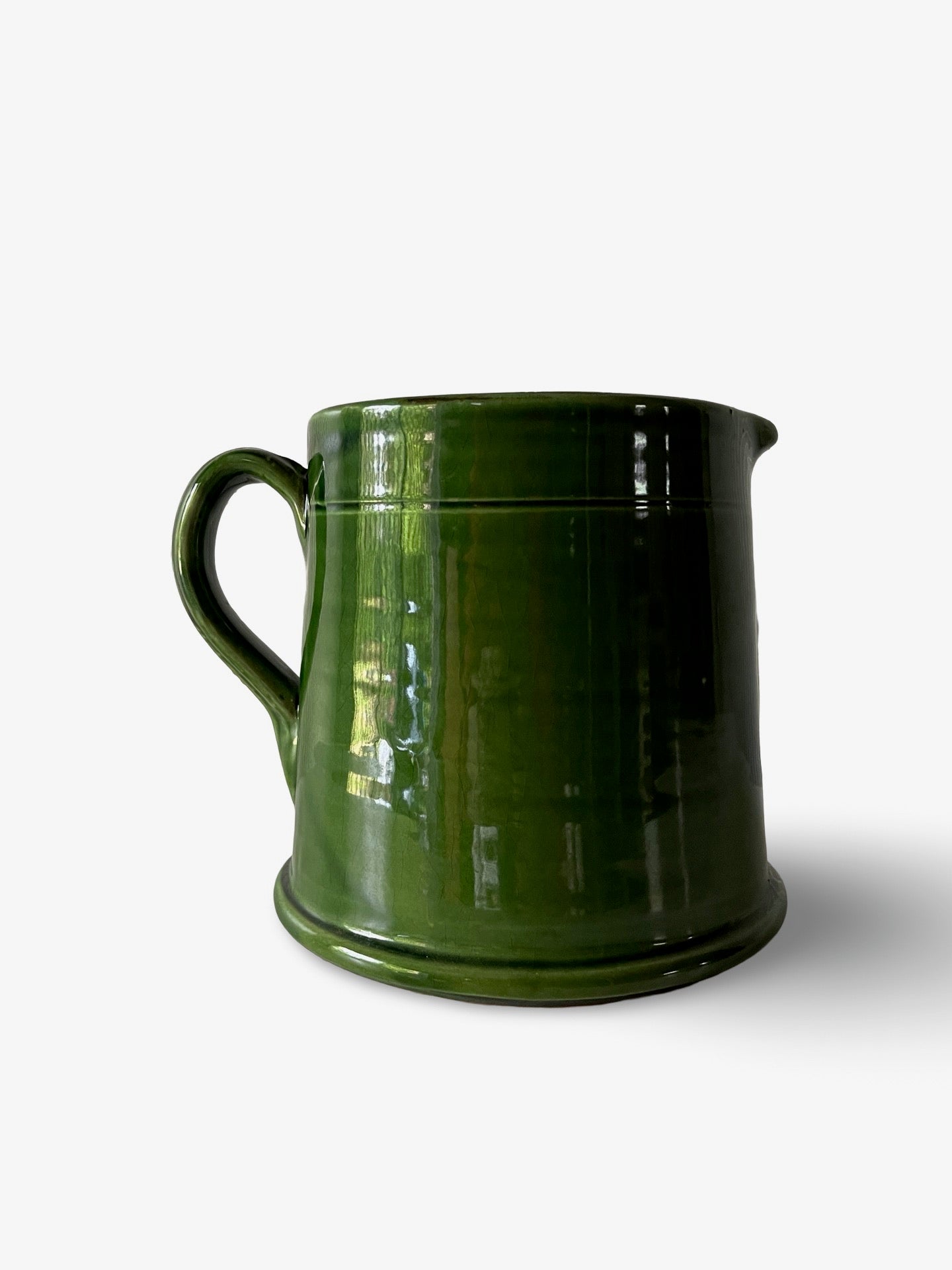 Large Green Pottery Pitcher