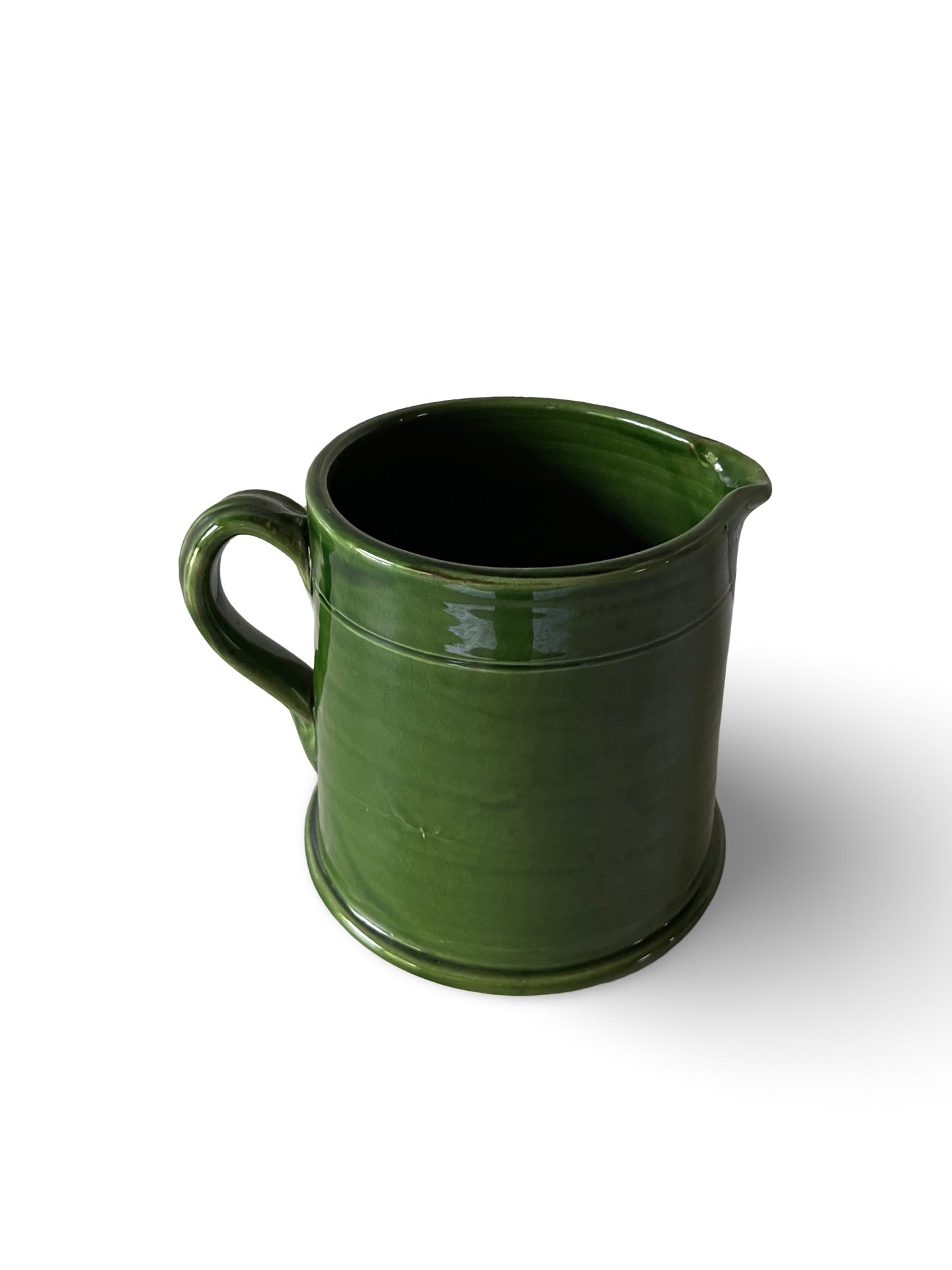 Large Green Pottery Pitcher