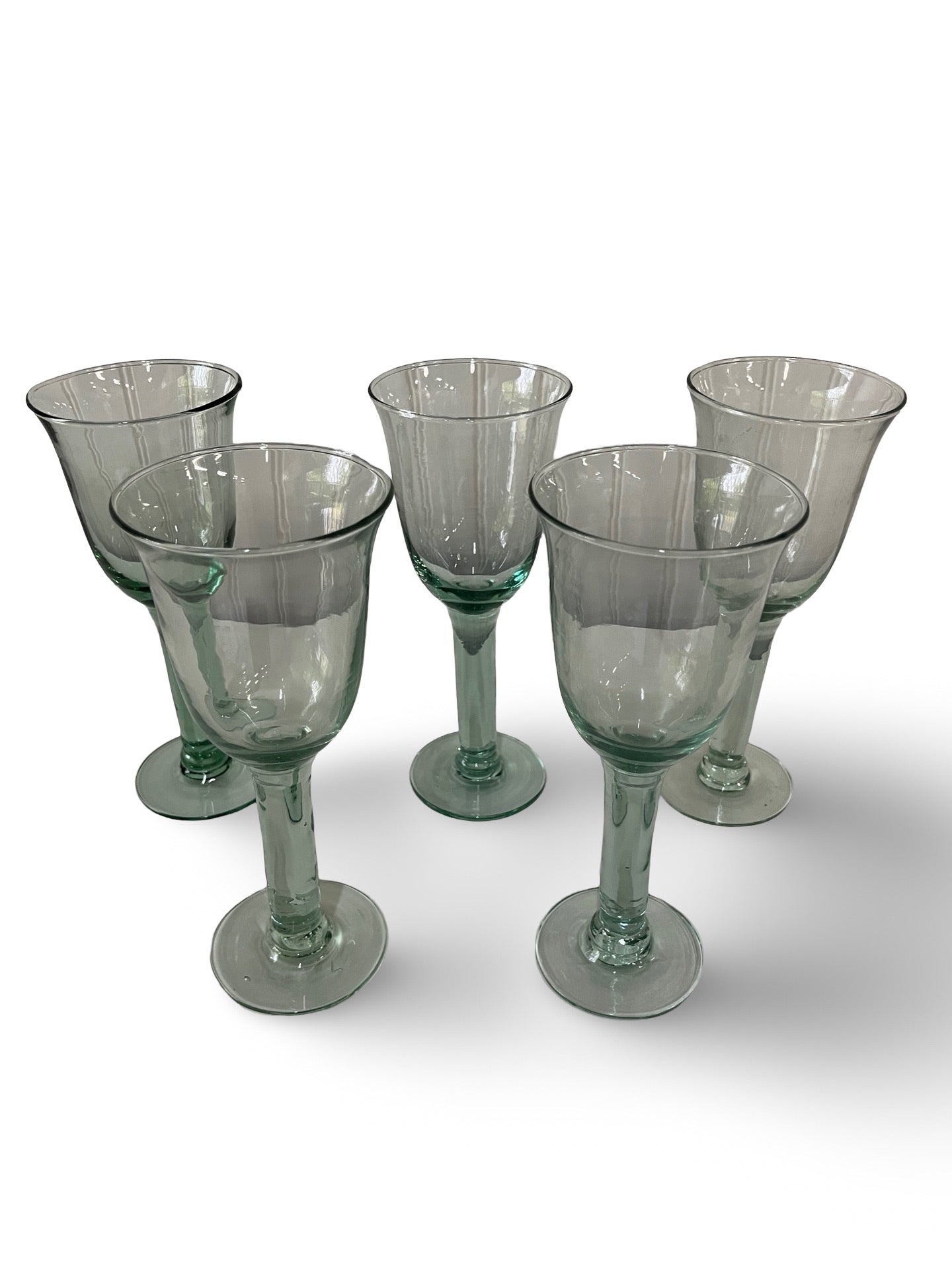 Set of 5 Hand-blown Wine Glasses