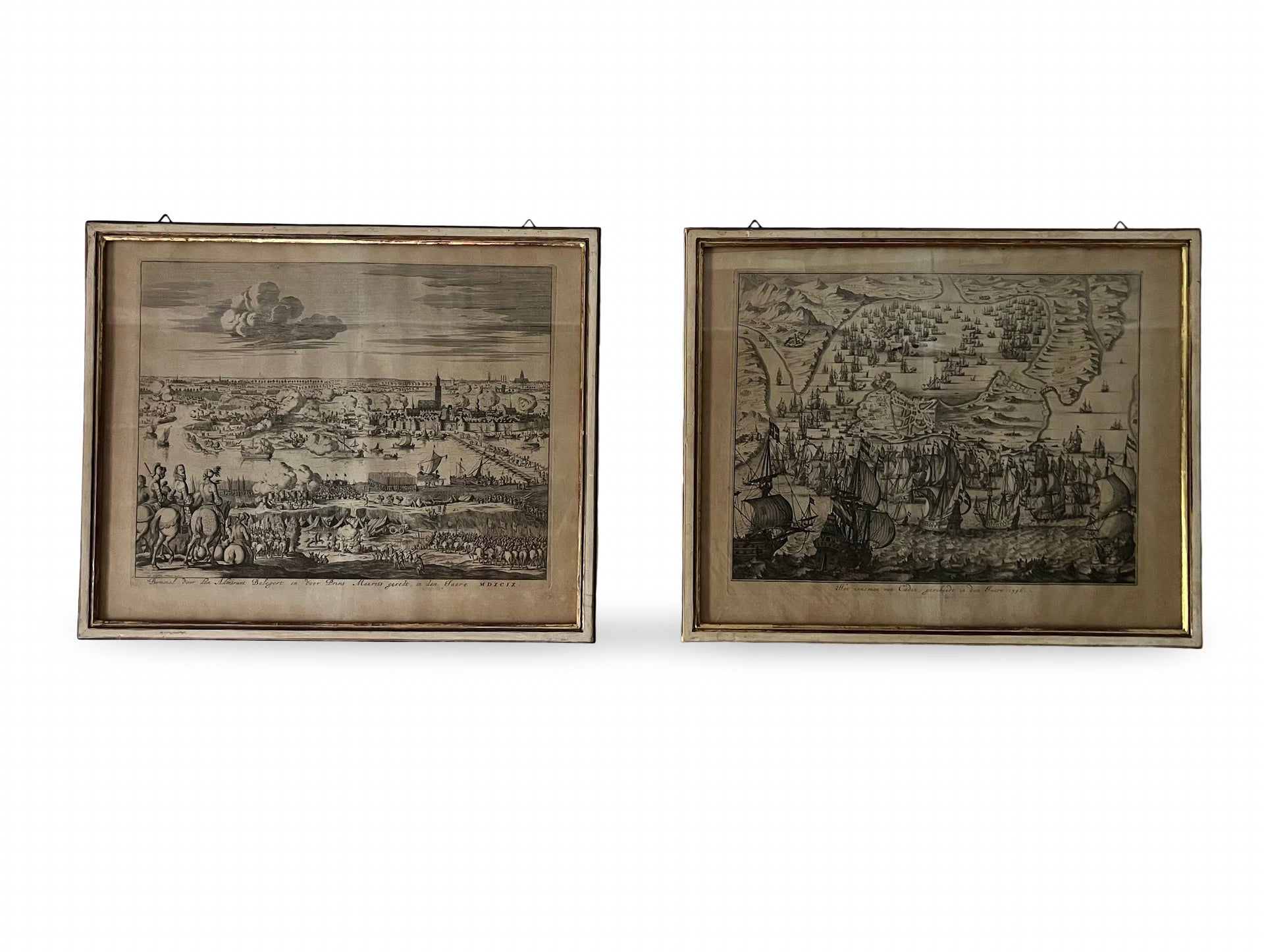 Pair of Antique German Steel Engravings