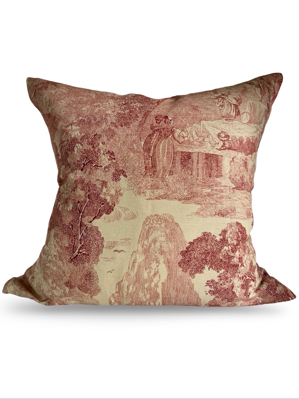 Schumacher Red Toile Pillow