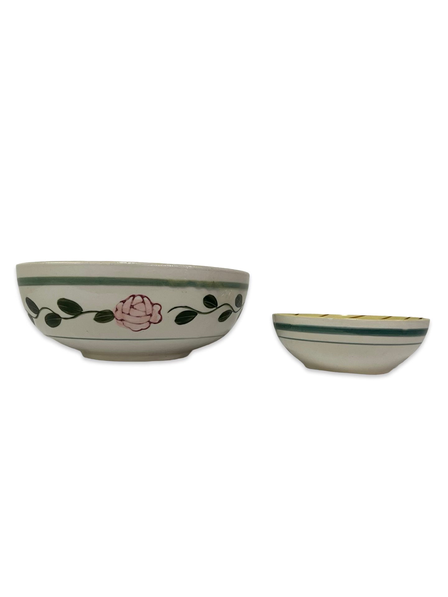 Vintage Hand-Painted Salad Bowl Set