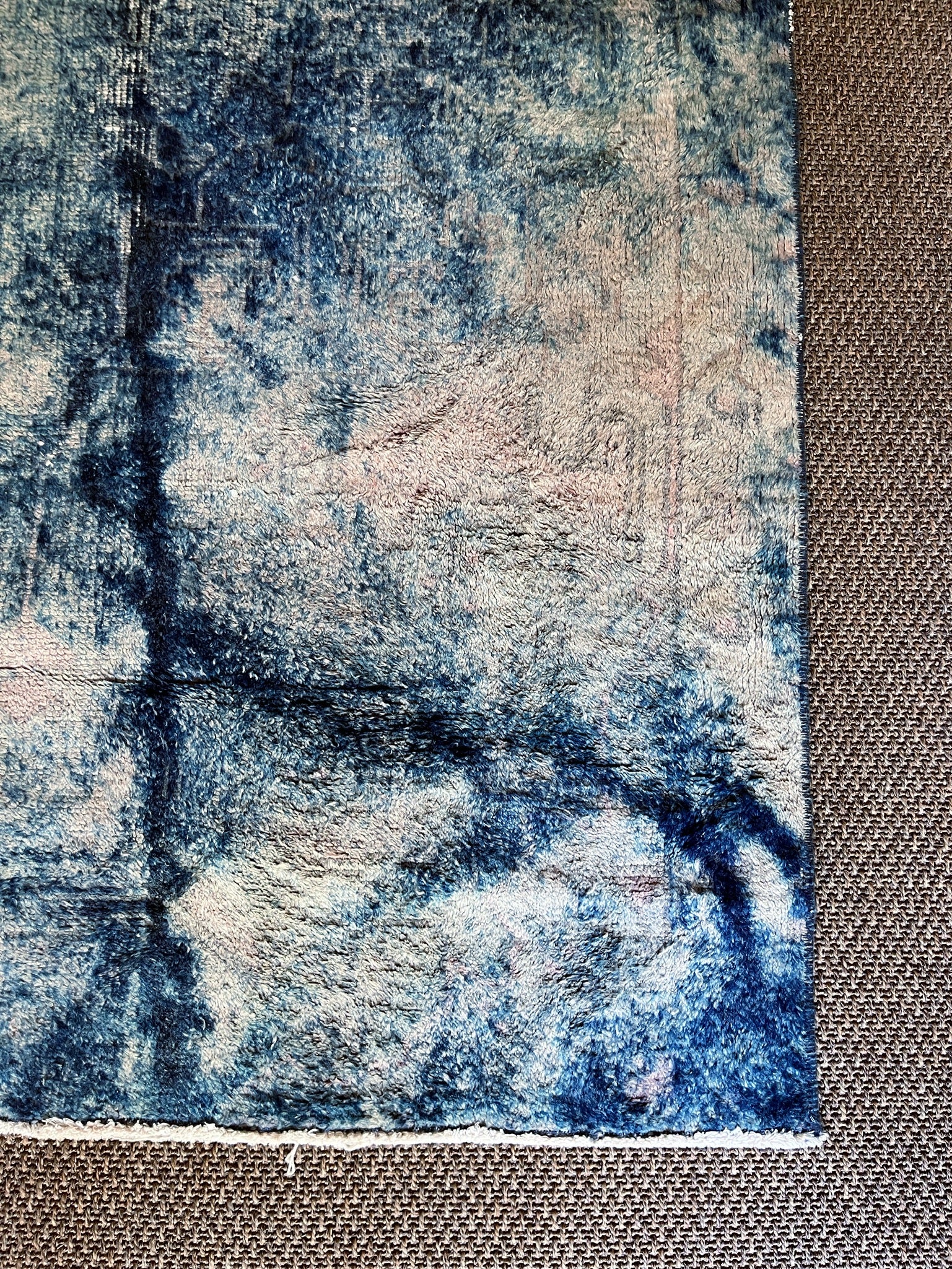 Vintage Blue Overdyed Rug