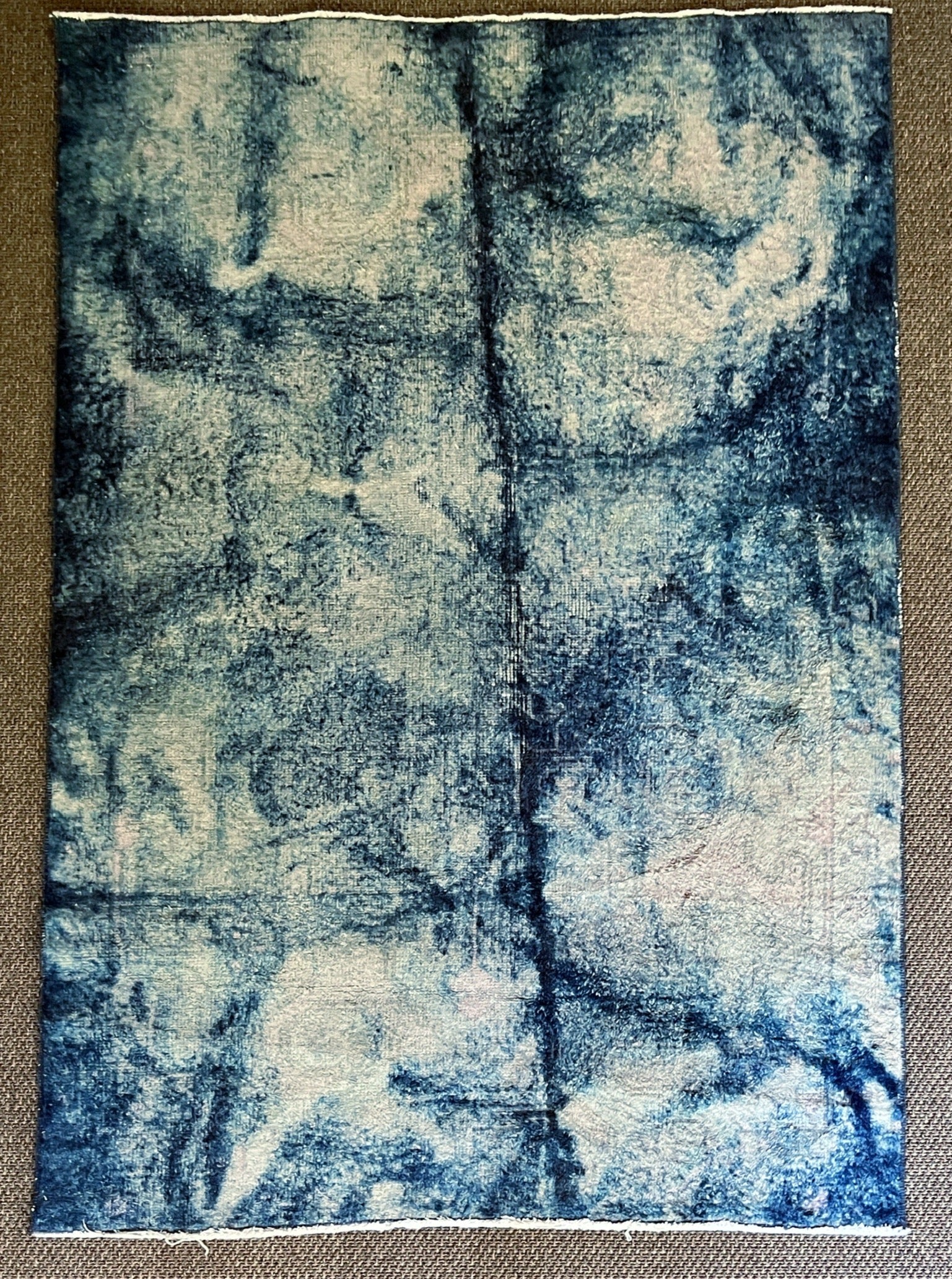 Vintage Blue Overdyed Rug