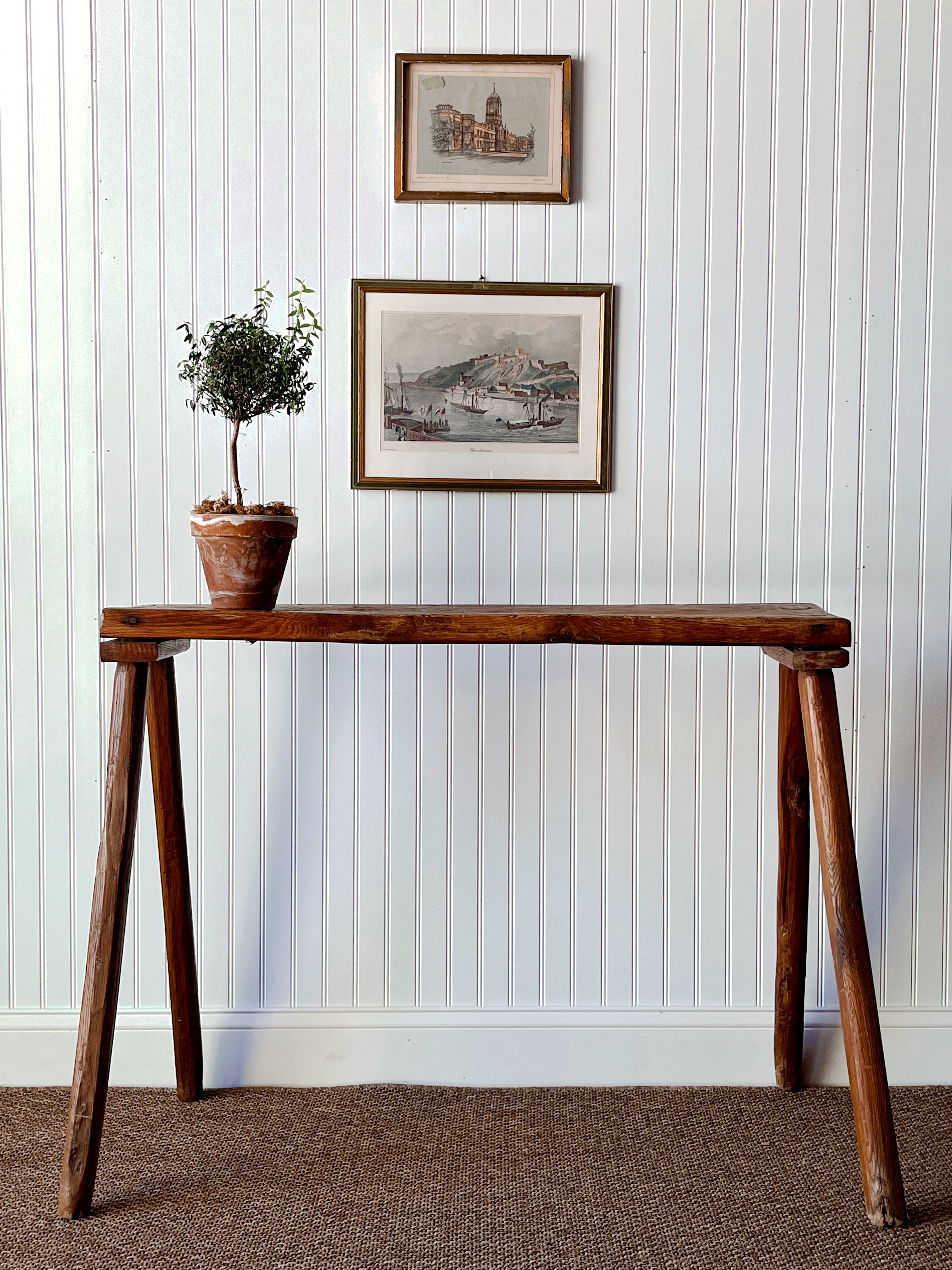 Antique Primitive Saw Horse Table