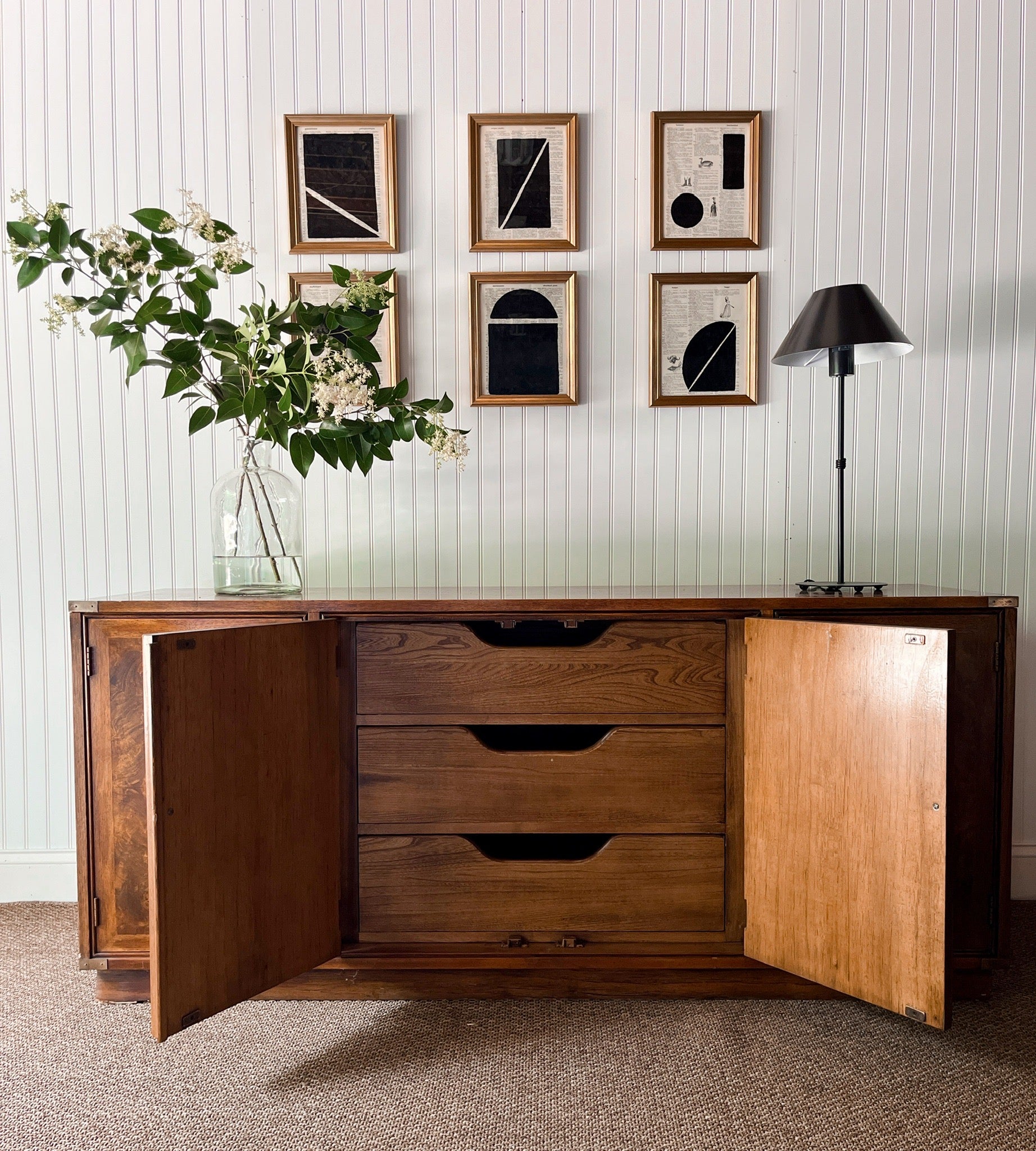 Vintage 1970's Burl Wood Buffet